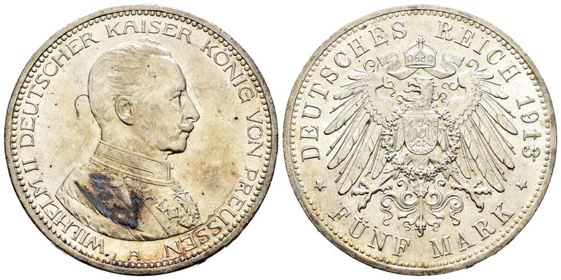 Alemania. Prussia. Wilhelm II. 5 marcos. 1913. Berlín. A. (Km-536). (Dav-791). A...