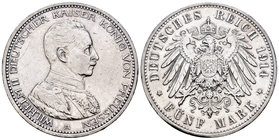 Alemania. Prussia. Wilhelm II. 5 marcos. 1914. Berlín. A. (Km-536). Ag. 27,76 g. Limpiada. MBC+. Est...30,00.