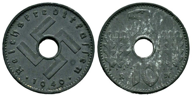 Alemania. 10 reichspfening. 1940. Berlín. A. (Km-99). Zn. 3,33 g. Moneda militar...