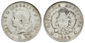 Argentina. 20 centavos. 1882. (Km-27). Ag. 4,99 g. MBC. Est...25,00.