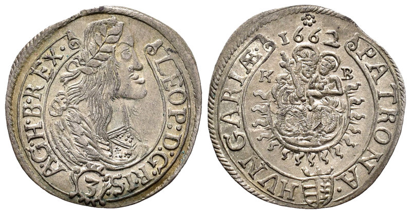 Austria. Leopold I. 3 kreuzer. 1662. KB. (Herinek-1577). Ag. 1,61 g. Buen ejempl...