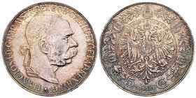 Austria. Franz Joseph I. 5 coronas. 1900. (Km-2807). Ag. 24,05 g. Pátina. Rayitas y parte de brillo original. MBC+/EBC-. Est...40,00.