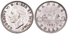 Canadá. George VI. 1 dollar. 1947. (Km-37). Ag. 23,24 g. Rayitas. EBC-. Est...140,00.
