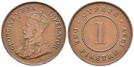 Chipre. George V. 1 piastra. 1927. (Km-18). Ae. 11,57 g. Escasa. MBC+. Est...70,00.