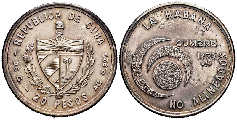 Cuba. 20 pesos. 1979. (Km-44). Ag. 25,97 g. Cumbre de las Naciones No Alineadas ...