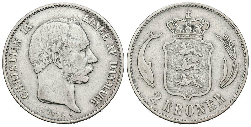 Dinamarca. Christian IX. 2 kroner. 1875. Copenhague. CS. (Km-798.1). Ag. 14,90 g...