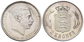 Dinamarca. Christian X. 2 kroner. 1916. Copenhague. VBP. (Km-820). Ag. 14,98 g. Rayitas. EBC-/EBC+. Est...30,00.