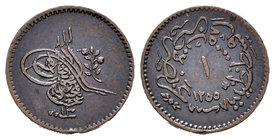 Egipto. Abdul Mejid. 1 para. 1255/13 H. (Km-221 variante). Ae. 1,08 g. Variante por diferente año de reinado. Km cita el 8º año conocido como rare, si...