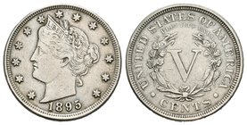 Estados Unidos. 5 cents. 1895. Philadelphia. (Km-112). Ag. 5,10 g. MBC. Est...40,00.