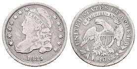 Estados Unidos. 10 cents. 1835. Philadelphia. (Km-48). Ag. 2,52 g. Liberty Cap. BC. Est...30,00.