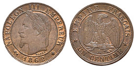 Francia. Napoleón III. 1 céntimo. 1862. París. A. (Km-795.3). Ae. 1,01 g. EBC-. Est...15,00.