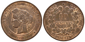 Francia. 10 céntimos. 1897. (Km-815.1). Ae. 9,57 g. MBC-. Est...15,00.