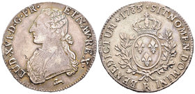 Francia. Louis XVI. Ecu. 1785. Orleans. R. (Km-564.14). (Gad-356). (Dav-1708). Ag. 28,91 g. MBC+. Est...120,00.