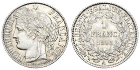 Francia. III República. 1 franco. 1895. París. A. (Km-822.1). (Gad-465a). Ag. 5,00 g. EBC+. Est...50,00.