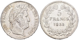 Francia. Louis Philippe I. 5 francos. 1835. Rouen. B. (Km-749). Ag. 25,02 g. Golpecitos. MBC-. Est...30,00.