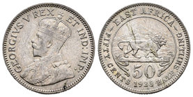 Africa Oriental Británica. George V. 50 cents. 1923. (Km-20). Ag. 3,84 g. MBC/MBC+. Est...25,00.