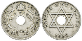 Africa Oriental Británica. George V. 1 penny. 1929. (Km-9). Cu-Ni. 9,17 g. MBC. Est...20,00.
