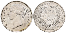 India Británica. Victoria. 1 rupia. 1840. (Km-457.1). Ag. 11,65 g. Golpecito en el canto. EBC-. Est...40,00.