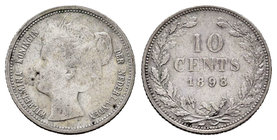 Holanda. Wilhelmina I. 10 cents. 1898. (Km-119). Ag. 1,38 g. Escasa. BC+. Est...16,00.