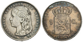 Holanda. Wilhelmina I. 1 gulden. 1892. (Km-117). Ag. 9,92 g. MBC. Est...30,00.