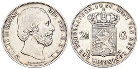 Holanda. Wilhelm III. 2 1/2 gulden. 1868. (Km-82). Ag. 24,87 g. Golpecitos en el canto. MBC-. Est...18,00.