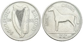 Irlanda. 1/2 corona. 1933. (Km-8). Ag. 14,01 g. MBC+. Est...60,00.