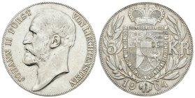 Liechtenstein. Johann II. 5 krone. 1904. (Km-Y4). (Dav-216). Ag. 24,01 g. EBC-. Est...200,00.