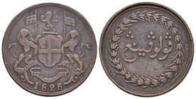 Malasia. Isla de Penang. 2 cents. 1826. (Km-16). Ae. 18,60 g. Escasa. MBC-. Est...150,00.