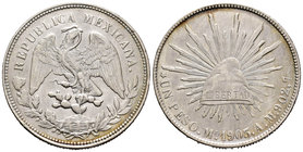 México. 1 peso. 1903. México. AM. (Km-409.2). Ag. 26,93 g. MBC. Est...20,00.