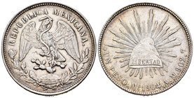 México. 1 peso. 1904. México. AM. (Km-409.2). Ag. 26,95 g. MBC+. Est...35,00.