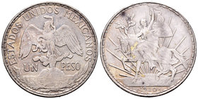 México. 1 peso. 1910. (Km-453). Ag. 27,08 g. MBC+. Est...30,00.