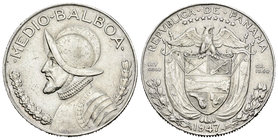 Panamá. 1/2 balboa. 1947. (Km-12.1). Ag. 12,45 g. EBC-. Est...10,00.