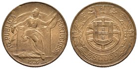 Portugal. 1 escudo. 1926. (Km-576). (Gomes-24.02). Al-Ae. 7,88 g. Escasa en esta consevación. EBC. Est...175,00.