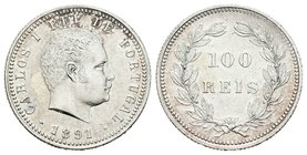 Portugal. Carlos I. 100 reis. 1891. (Km-531). (Gomes-06.04). Ag. 2,50 g. EBC-/EBC. Est...35,00.
