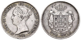 Portugal. María II. 500 reis. 1846. (Km-471). Ag. 14,70 g. Golpecitos. Tono. MBC. Est...35,00.