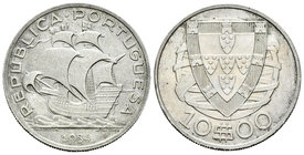 Portugal. 10 escudos. 1934. (Km-582). Ag. 12,39 g. EBC. Est...40,00.