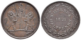 Santa Elena. 1/2 penny. 1821. (Km-A4). Ae. 9,55 g. EBC-. Est...50,00.