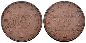 Santa Elena. Token 1/2 penny. 1821. (Km-Tn-1). Ae. 7,23 g. BC+. Est...25,00.