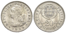 Santo Tomé. 20 centavos. 1929. (Km-3). 4,47 g. SC-. Est...35,00.