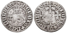 Suiza. 5 haller. (1400-1425). Berna. Anv.: MONETA BERNENSIS. Rev.: SANCIVS VINCENCIVS. Ag. 2,19 g. MBC-. Est...150,00.