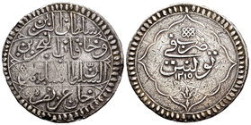 Túnez. Selim III. Piastra. 1215 H (1800). (Km-72.2). Ag. 13,59 g. MBC+. Est...80,00.