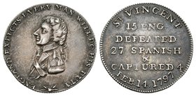 Gran Bretaña. Medalla. 1797. (BHM-511). Ag. 2,42 g. Medalla conmemorativa de la victoria del Almirante Nelson en la batalla del Cabo de San Vicente el...