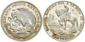 México. Medalla. 1962. Ag. 21,70 g. Centenario de la batalla de Puebla. 365 mm. SC. Est...30,00.