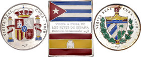 Cuba. Lote de 3 medallas policromadas conmemorativas de la Visita Real Española en 1999. A EXAMINAR. SC. Est...60,00.