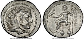 MACEDONIAN KINGDOM. Alexander III the Great (336-323 BC). AR tetradrachm (29mm, 12h). NGC XF. Posthumous issue of Ake or Tyre, dated Regnal Year 27 of...