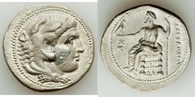 MACEDONIAN KINGDOM. Alexander III the Great (336-323 BC). AR tetradrachm (27mm, 16.53 gm, 11h). AU, stripped. Late lifetime-early posthumous issue of ...