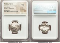 ATTICA. Athens. Ca. 510/500-480 BC. AR tetradrachm (22mm, 17.05 gm, 3h). NGC VG, test cut. Head of Athena right, wearing crested Attic helmet, the bow...