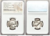 ATTICA. Athens. Ca. 440-404 BC. AR tetradrachm (25mm, 17.20 gm, 12h). NGC AU 3/5 - 4/5. Mid-mass coinage issue. Head of Athena right, wearing crested ...