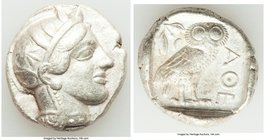 ATTICA. Athens. Ca. 440-404 BC. AR tetradrachm (25mm, 17.18 gm, 7h). Choice VF. Mid-mass coinage issue. Head of Athena right, wearing crested Attic he...