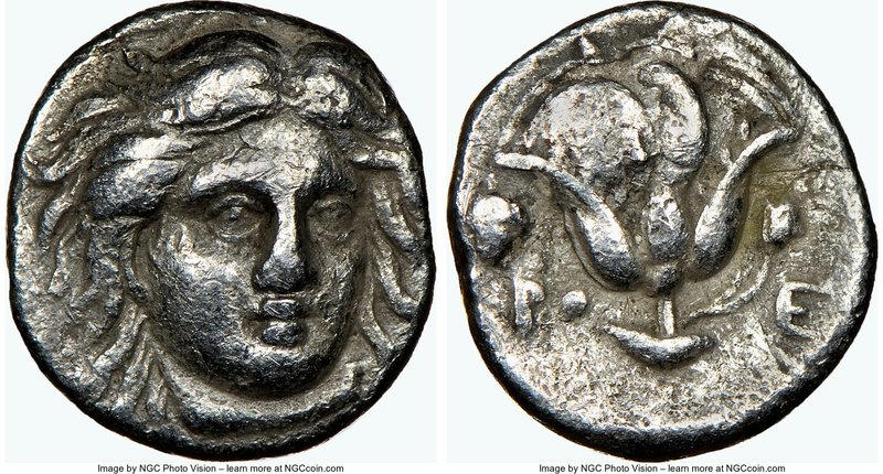 CARIAN ISLANDS. Rhodes. Ca. 305-275 BC. AR hemidrachm (11mm, 12h). NGC VF. Facin...